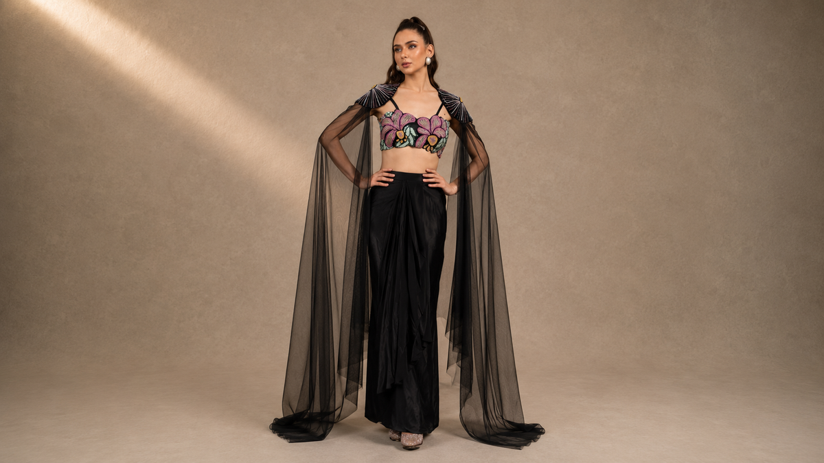 Crop top sets in Indo-Western wear at Happy Moments