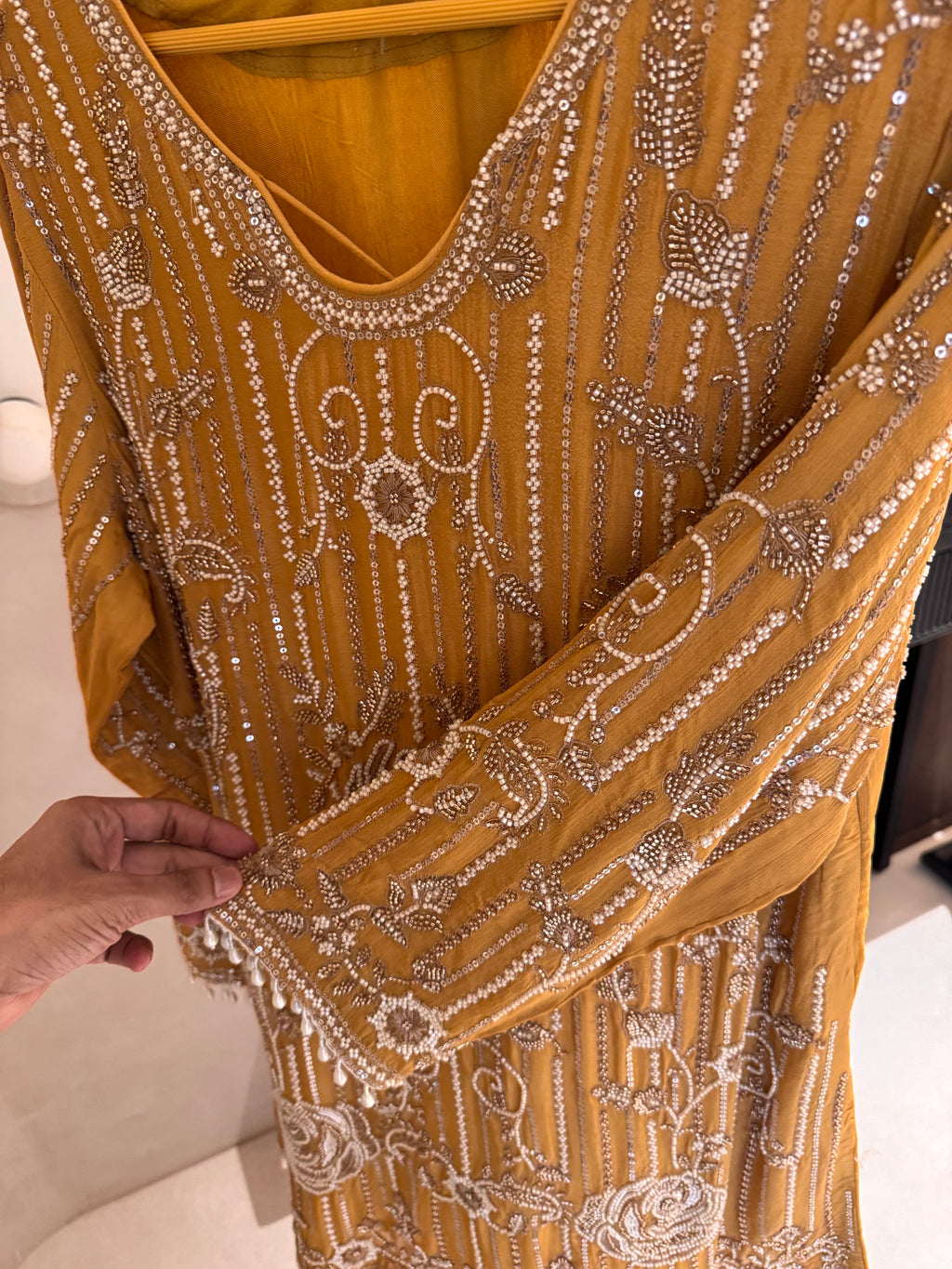 The Rosette Muse — Chinnon Set with Heavy Bead Work