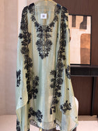The Black Radiance — Taneria Silk Suit with Bead Embroidery