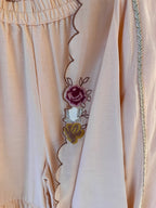 The Rosalie Bloom — Mul Peplum Kameez with Gharara-ivory-dupatta
