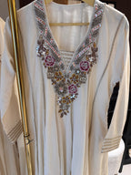 The Rosalie Bloom — Mul Peplum Kameez with Gharara-dusty rose-close up