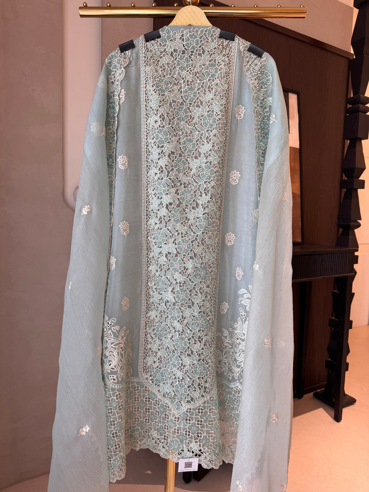 The Marble Lattice — Marble Chiffon Suit with Cutwork