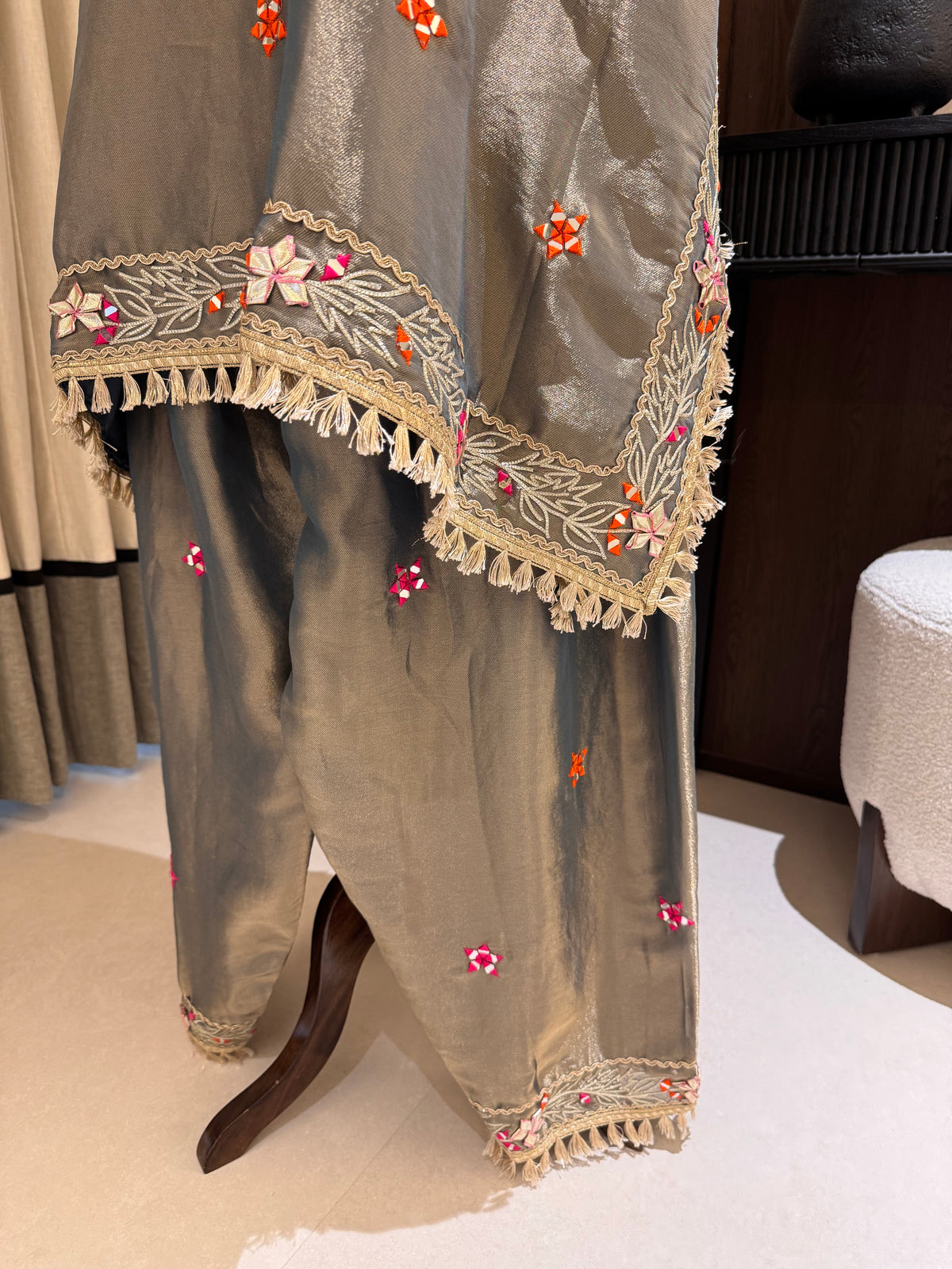 The Kaftan Edit Vol. 01 — Shimmer Silk Set with Mirror Work