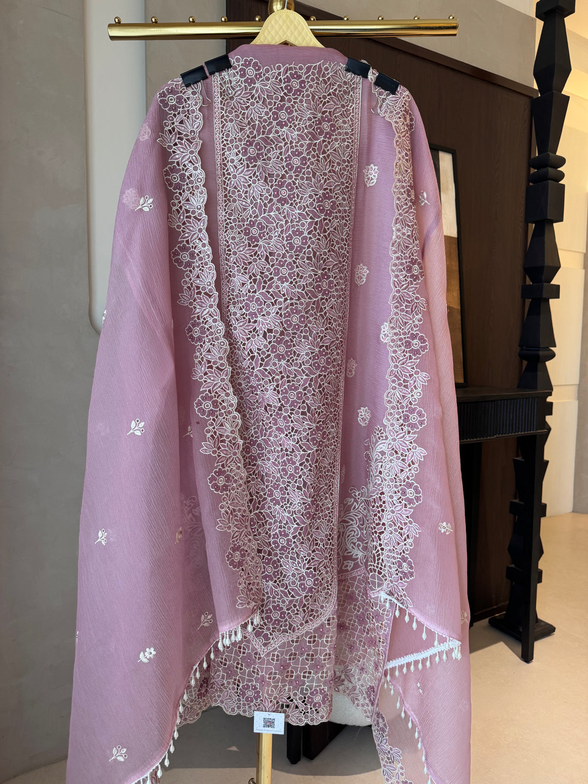 The Marble Lattice — Marble Chiffon Suit with Cutwork