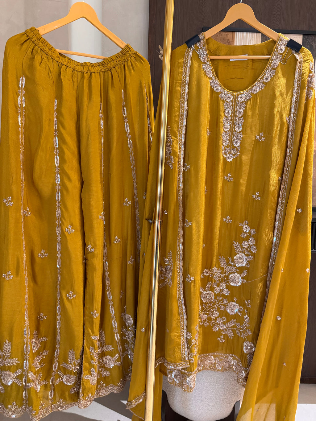 The Heer Aura — Chinnon Sharara Set with Bead Work