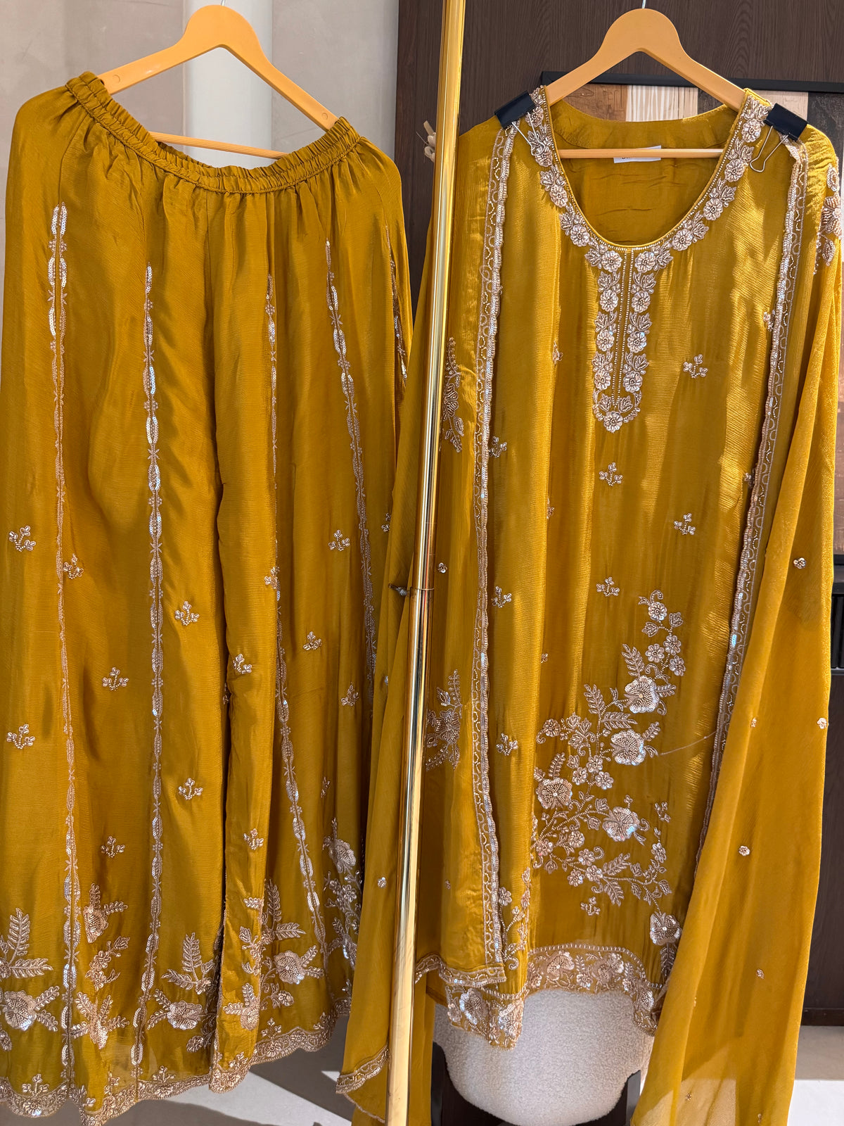 The Heer Aura — Chinnon Sharara Set with Bead Work