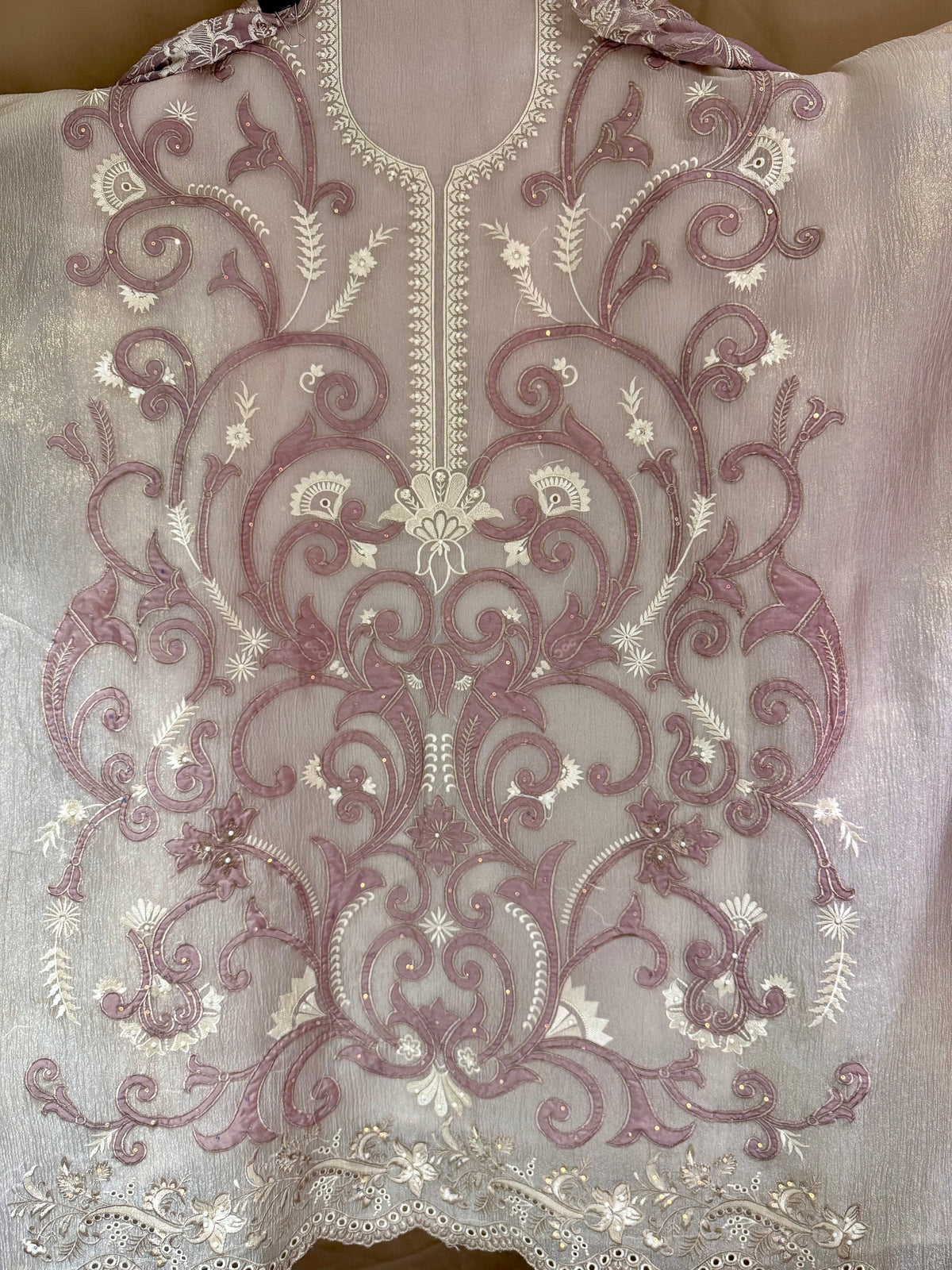 The Appliqué Edit Vol. 03 — Crush Shimmer Suit with Cutwork