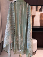 Sanjhi — Shimmer Tissue Suit with Digital Print Organza Dupatta-pista-front