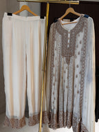 The Regal Flare — Georgette Anarkali Set with Bead Work