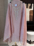 The Sanjh Bloom — Mul Suit with Mukesh & Zardozi Work-pink-front