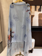 The Garden Scroll — Glass Organza Suit with Digital Print Dupatta-powder blue-dupatta 