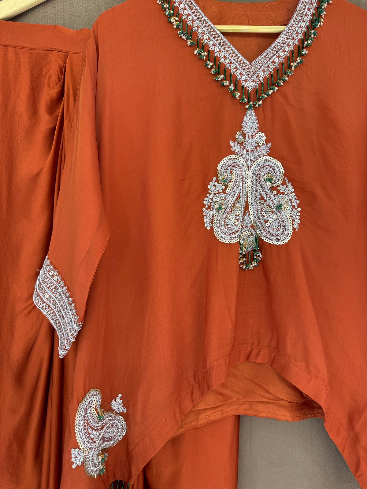 The Dhoti Edit Vol. 02 — Satin Silk Fusion Set with Handwork