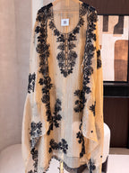 The Black Radiance — Taneria Silk Suit with Bead Embroidery