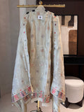 Cartier — Shimmer Tissue Suit with Banarasi Weaving & Beadwork-ivory-front