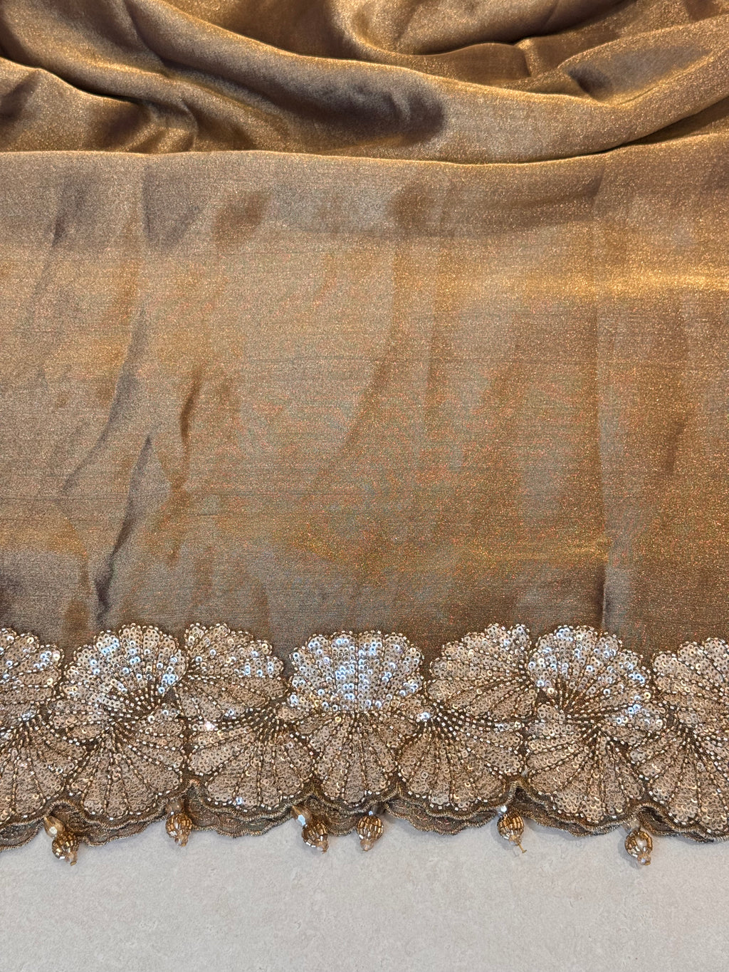 The Paisley Vine — Shimmer Tissue Suit with Bead Embroidery