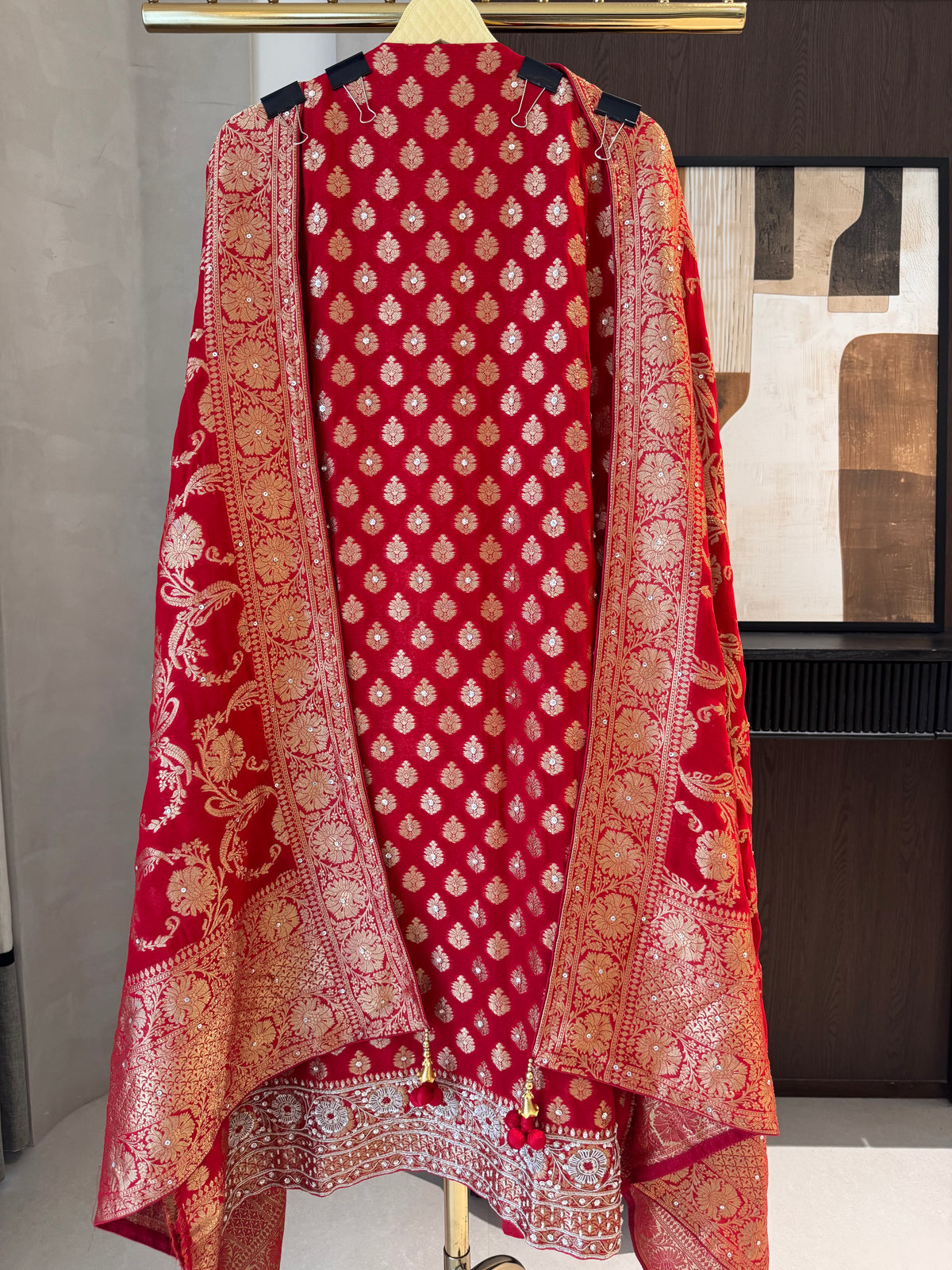 The Khadi Aura — Khadi Georgette Suit with Zari Work