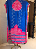The Kaanch Bandhej — Gaji Silk Suit with Mirror Work-pink blue-dupatta 