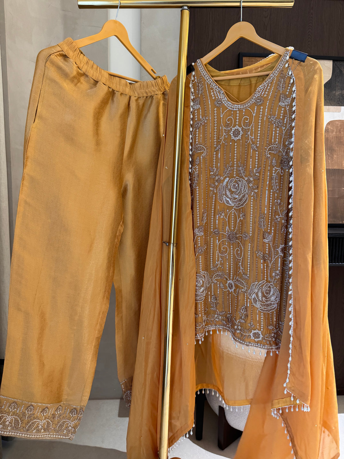 The Rosette Muse — Chinnon Set with Heavy Bead Work