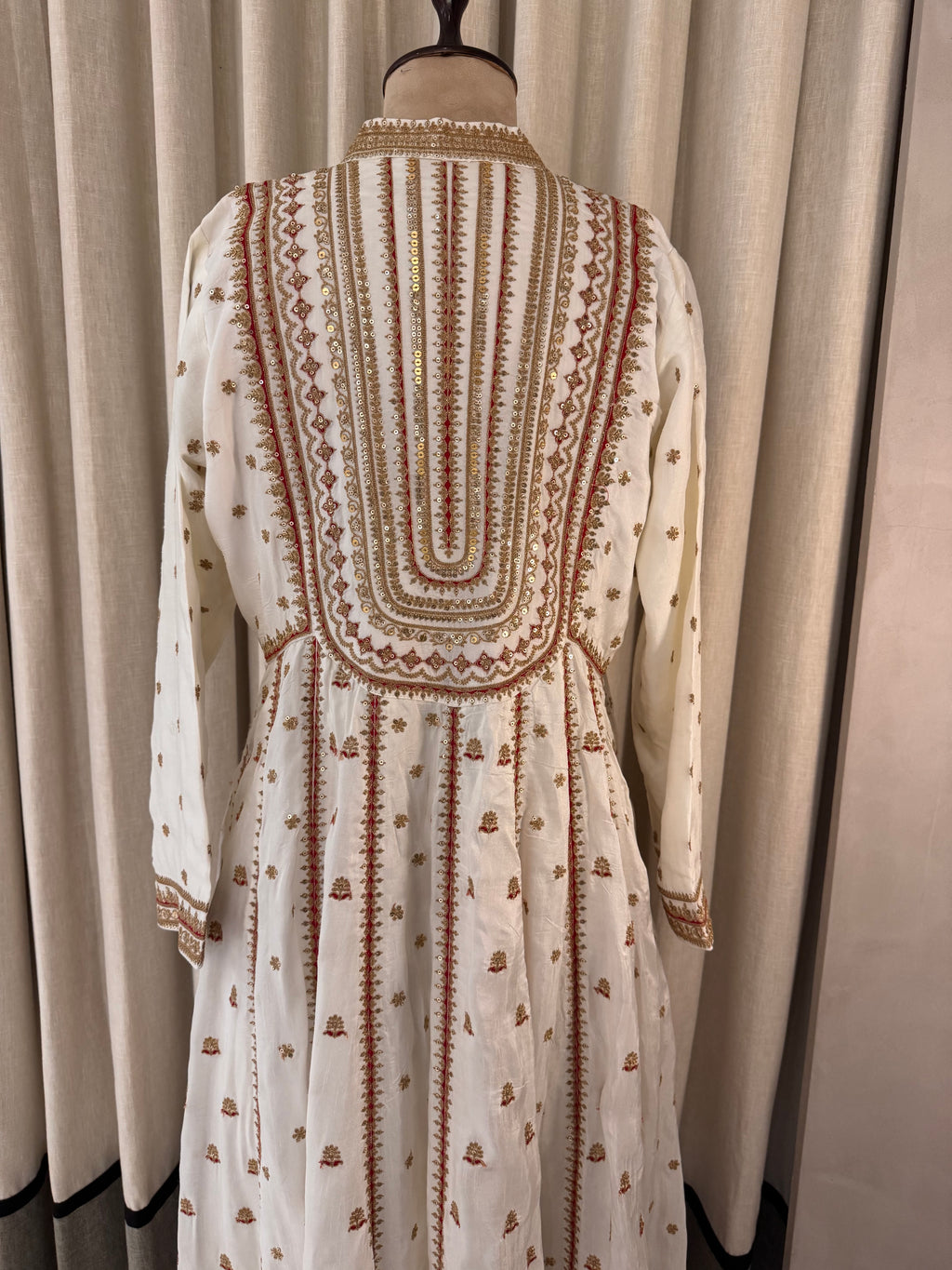 The Anarkali Edit Vol. 01 — Silk Anarkali with Dori Work-ivory-back