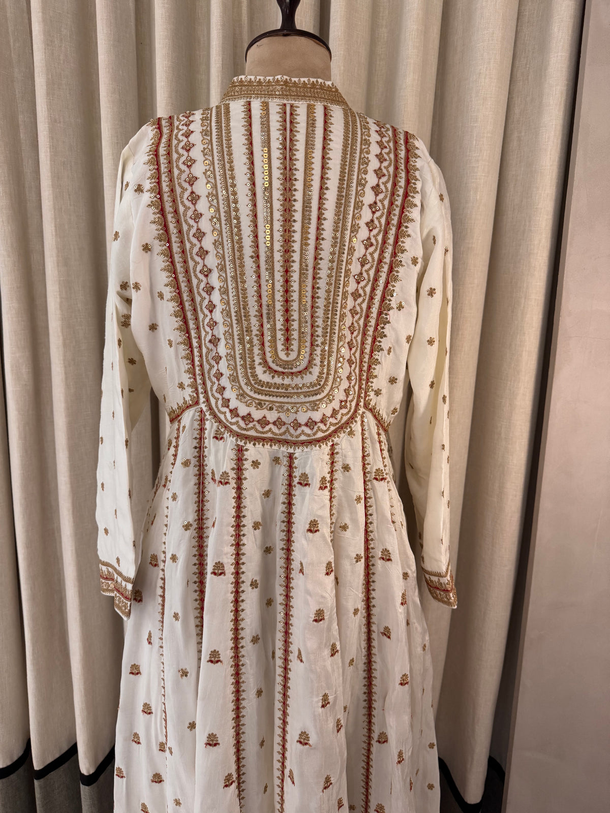 The Anarkali Edit Vol. 01 — Silk Anarkali with Dori Work-ivory-back