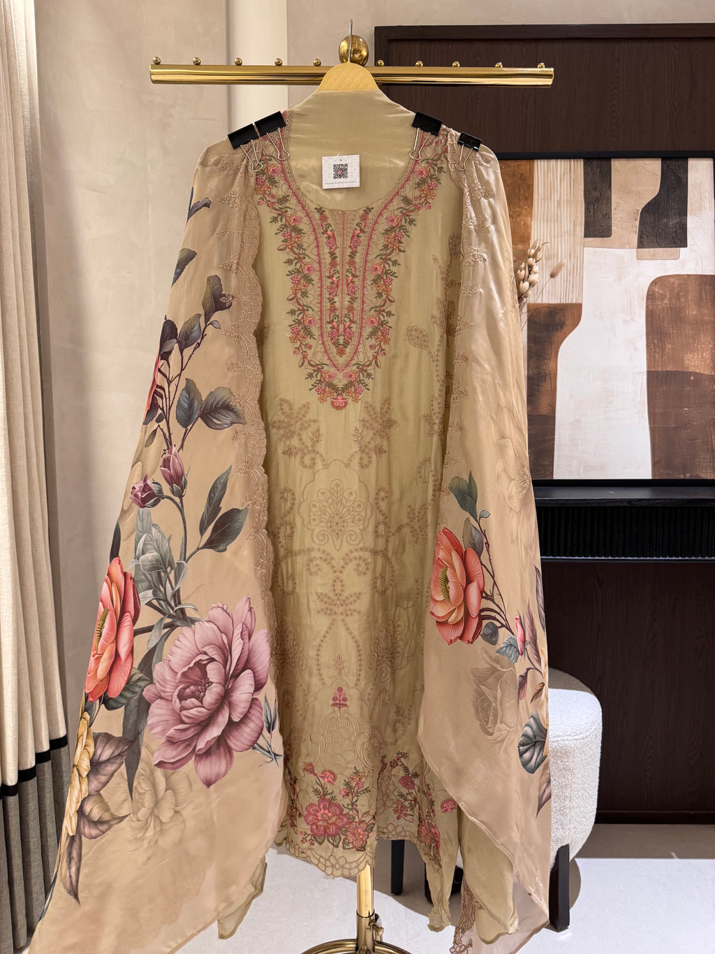 The Garden Scroll — Glass Organza Suit with Digital Print Dupatta-front