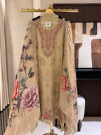 The Garden Scroll — Glass Organza Suit with Digital Print Dupatta-front