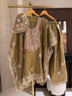 The Kaftan Edit Vol. 01 — Shimmer Silk Set with Mirror Work