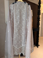 The Marble Lattice — Marble Chiffon Suit with Cutwork