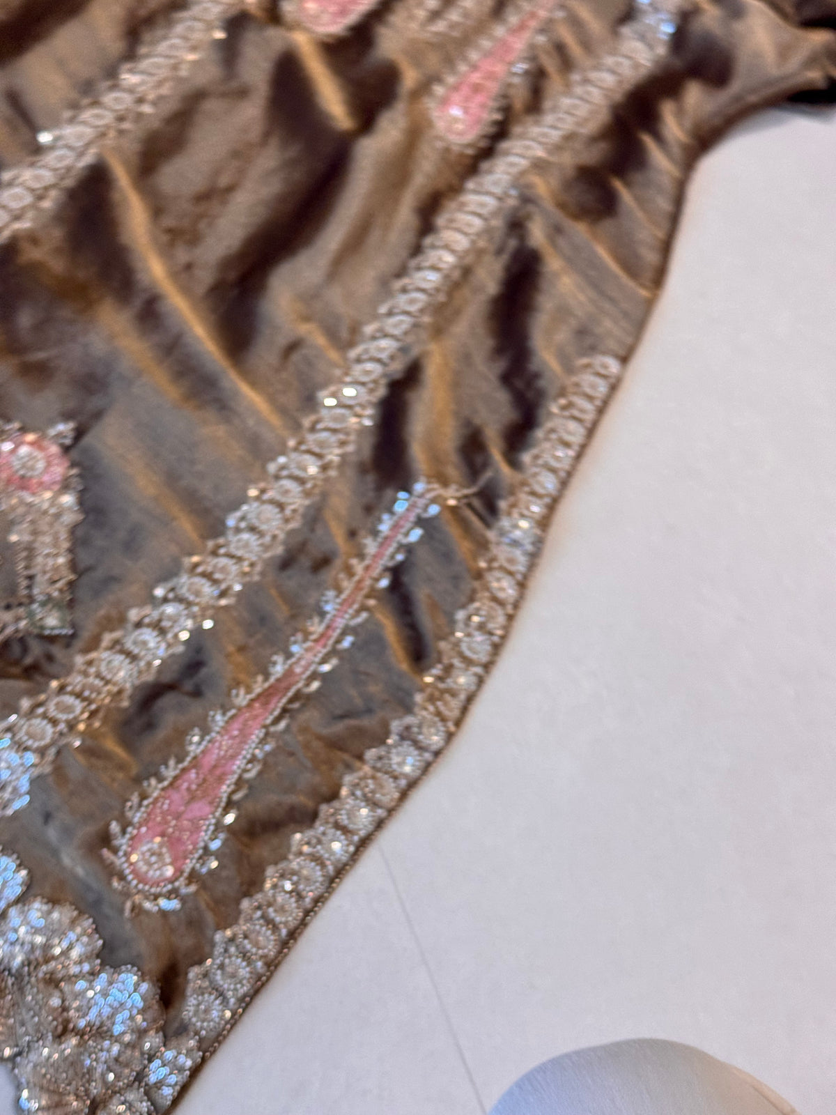 The Paisley Vine — Shimmer Tissue Suit with Bead Embroidery