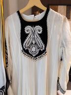 The Noir Rêverie — Color-Block Anarkali with Baroque Embroidery-black-close up