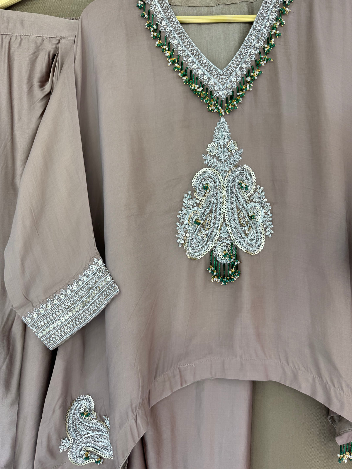 The Dhoti Edit Vol. 02 — Satin Silk Fusion Set with Handwork