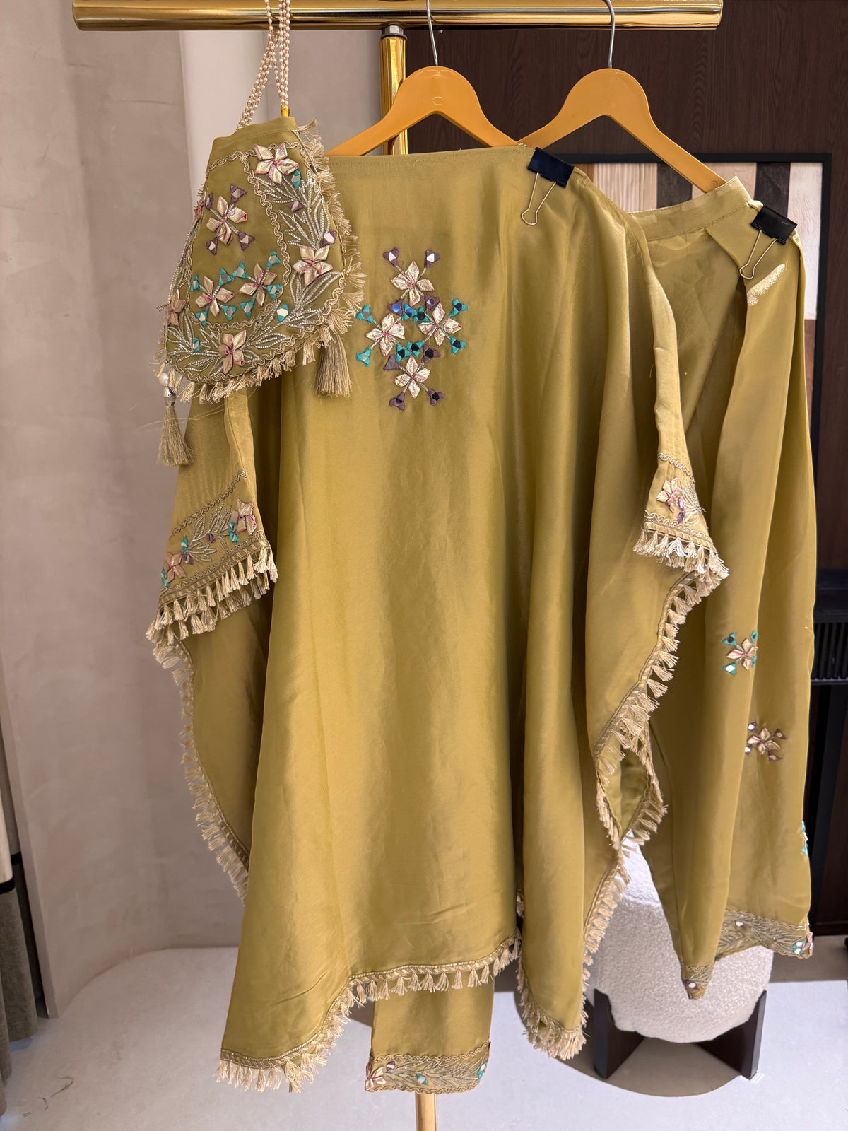 The Kaftan Edit Vol. 01 — Shimmer Silk Set with Mirror Work