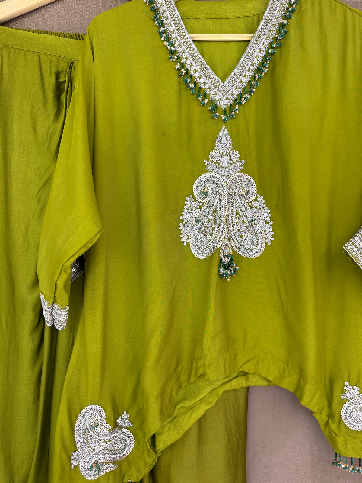 The Dhoti Edit Vol. 02 — Satin Silk Fusion Set with Handwork