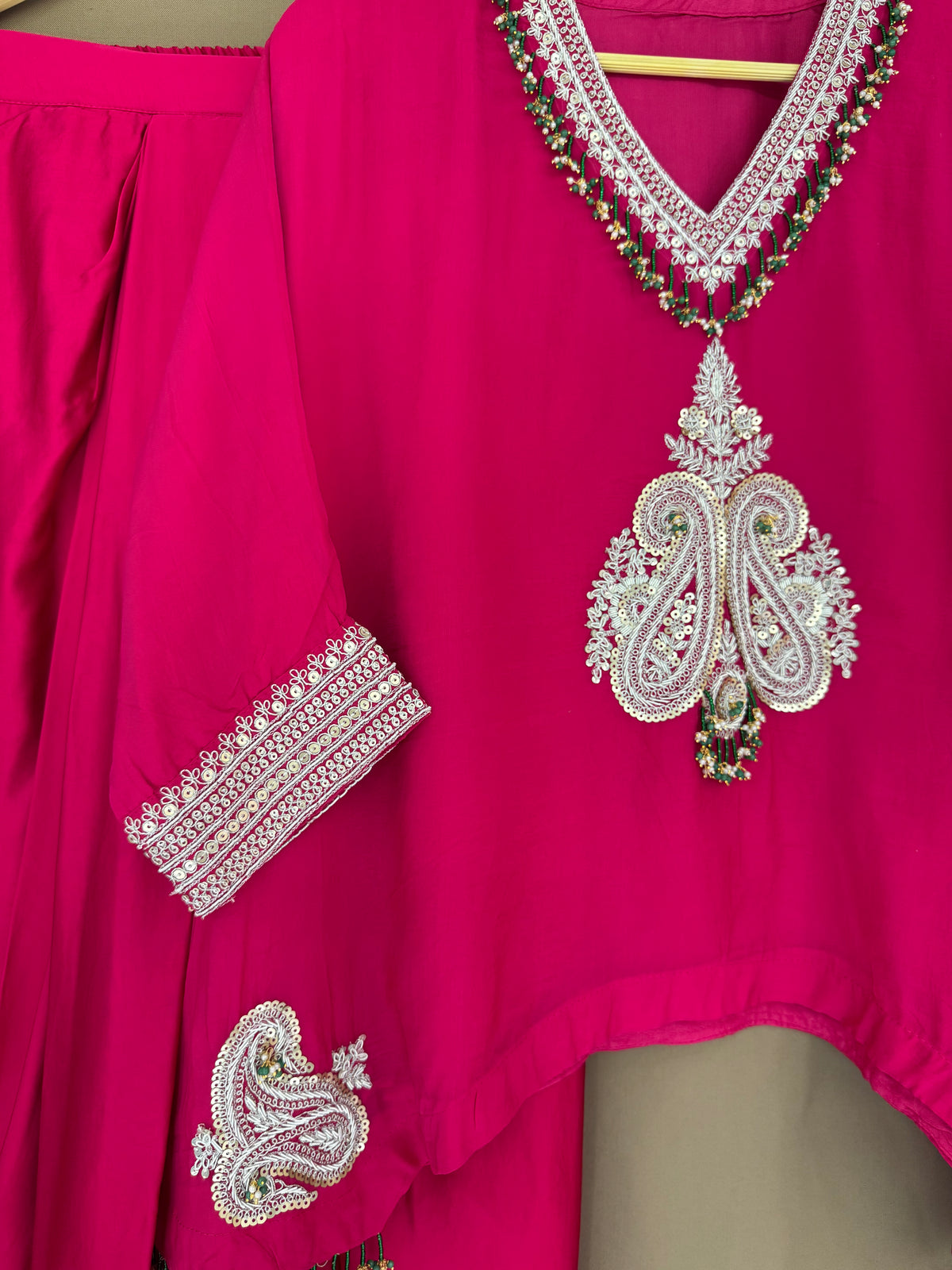 The Dhoti Edit Vol. 02 — Satin Silk Fusion Set with Handwork