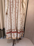 The Anarkali Edit Vol. 01 — Silk Anarkali with Dori Work-ivory-front -closeup