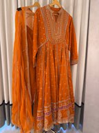 The Anarkali Edit Vol. 01 — Silk Anarkali with Dori Work-marigold-front