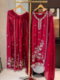 The Heer Aura — Chinnon Sharara Set with Bead Work