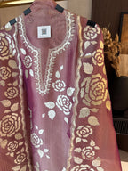 Aaliya — Shimmer Tissue Suit with Gota Work-onion pink-close up