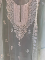 The Moti Aura — Marble Chiffon Suit with Pearl Katdana Work-mauve-front