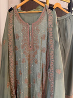 The Barfi Weave — Banarasi Set with Bead Work