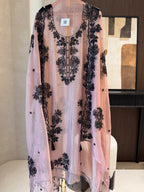 The Black Radiance — Taneria Silk Suit with Bead Embroidery