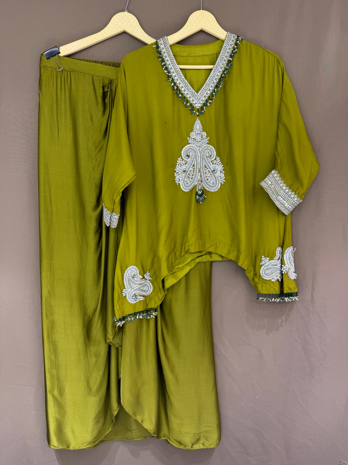 The Dhoti Edit Vol. 02 — Satin Silk Fusion Set with Handwork