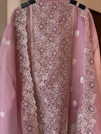 The Marble Lattice — Marble Chiffon Suit with Cutwork