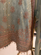 The Barfi Weave — Banarasi Set with Bead Work