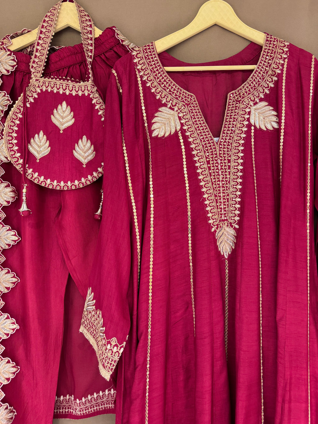 The Anarkali Edit Vol. 03 — Raw Silk Set with Sequin Work