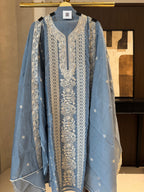 The Sanjh Bloom-blue- front 