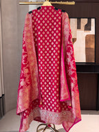 The Khadi Aura — Khadi Georgette Suit with Zari Work