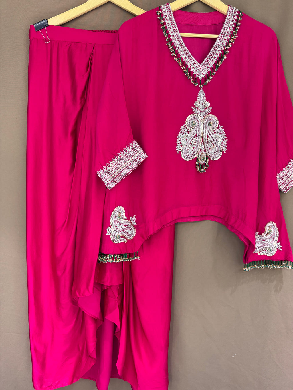 The Dhoti Edit Vol. 02 — Satin Silk Fusion Set with Handwork