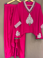 The Dhoti Edit Vol. 02 — Satin Silk Fusion Set with Handwork