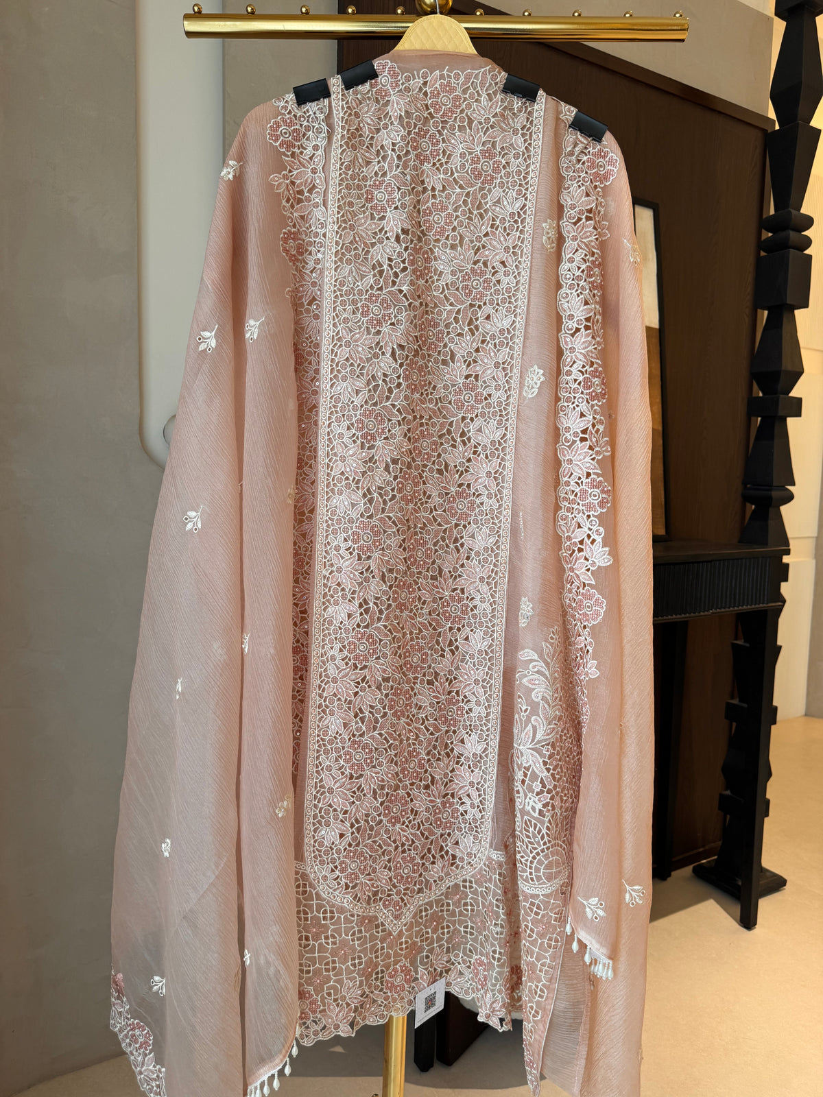 The Marble Lattice — Marble Chiffon Suit with Cutwork